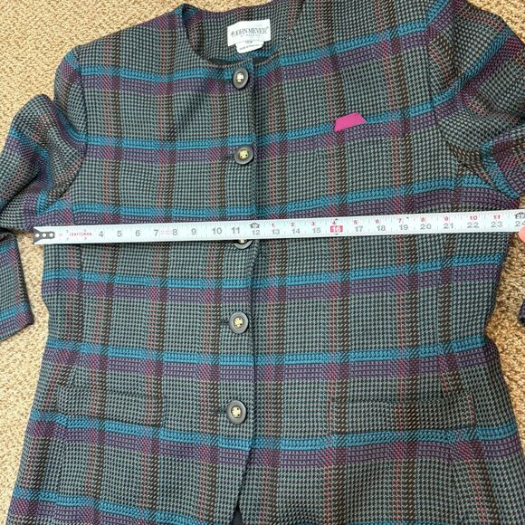 John Meyer Of Norwich Wool Blend Plaid Button Down Blazer Women’s Size 18W - Picture 7 of 13